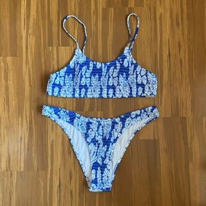 Blue floral bikini